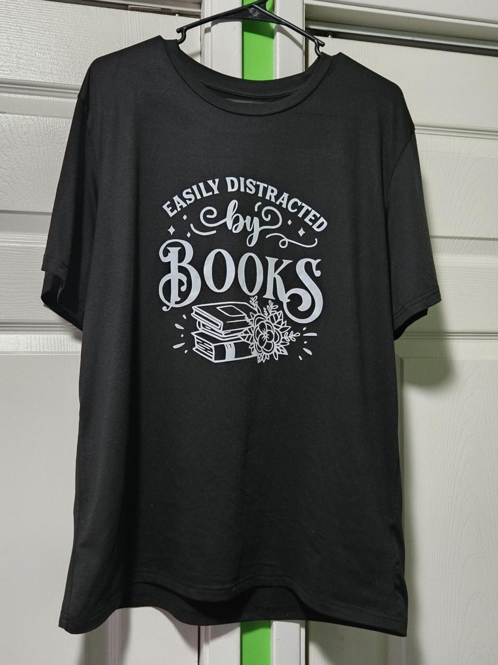 Easily Distracted by Books Graphic Tee - Black